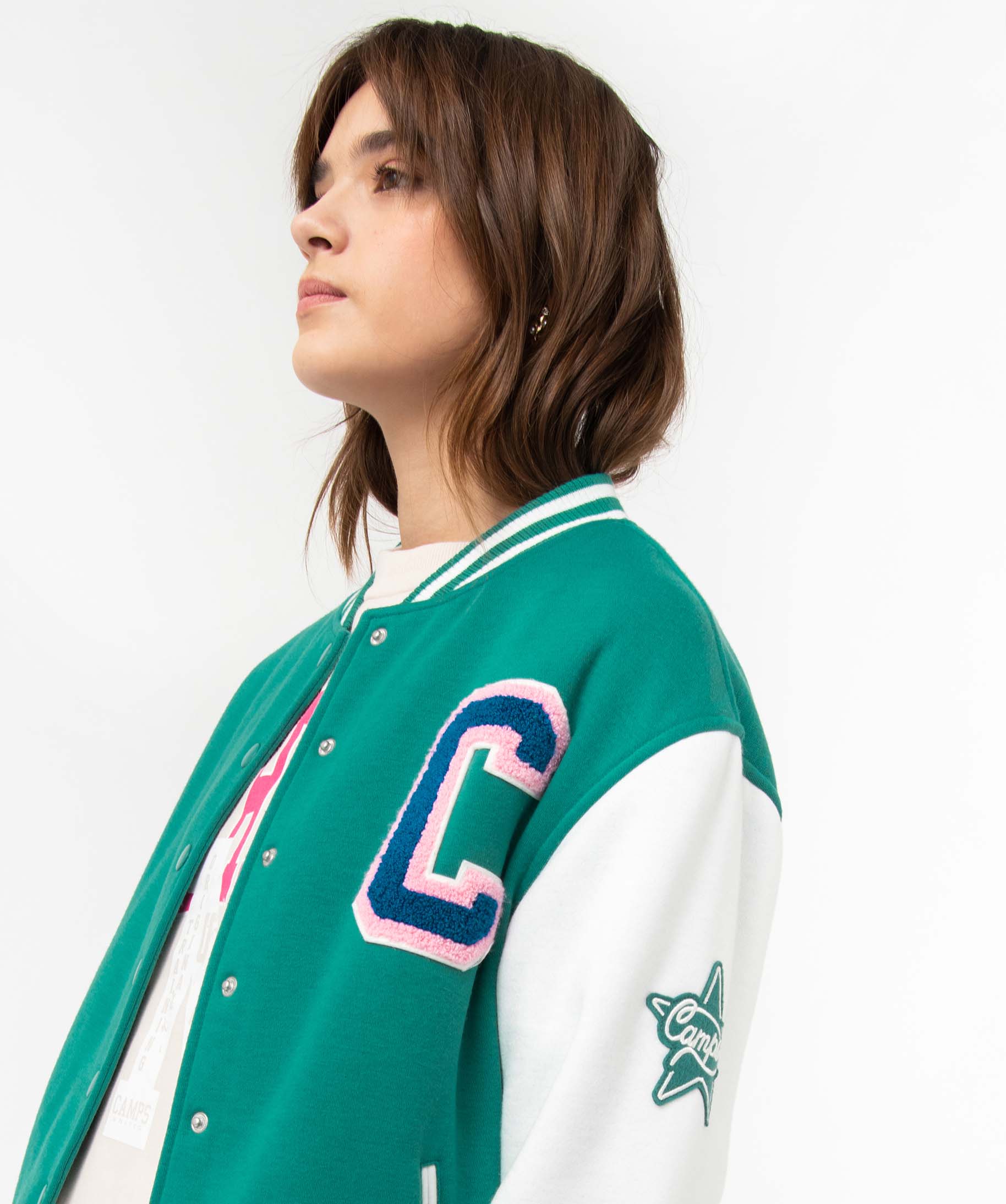 Blouson femme avec manches contrastantes - Camps United vert | GEMO