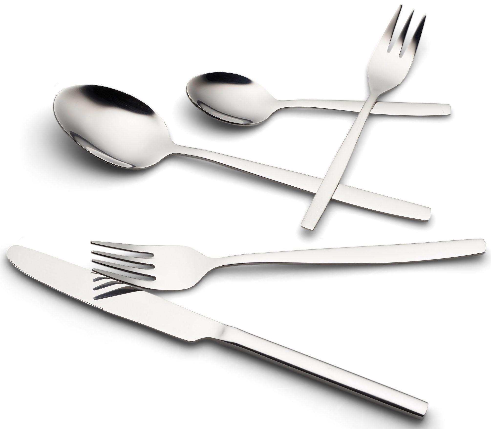 ECHTWERK Besteck-Set Positano, Tafelbesteck, Edelstahl 18/10, silber, Geschenkkassette, 30-tlg