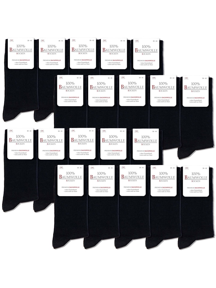 Occulto 20er Pack 100% Baumwollsocken Ingo in Schwarz günstig kaufen