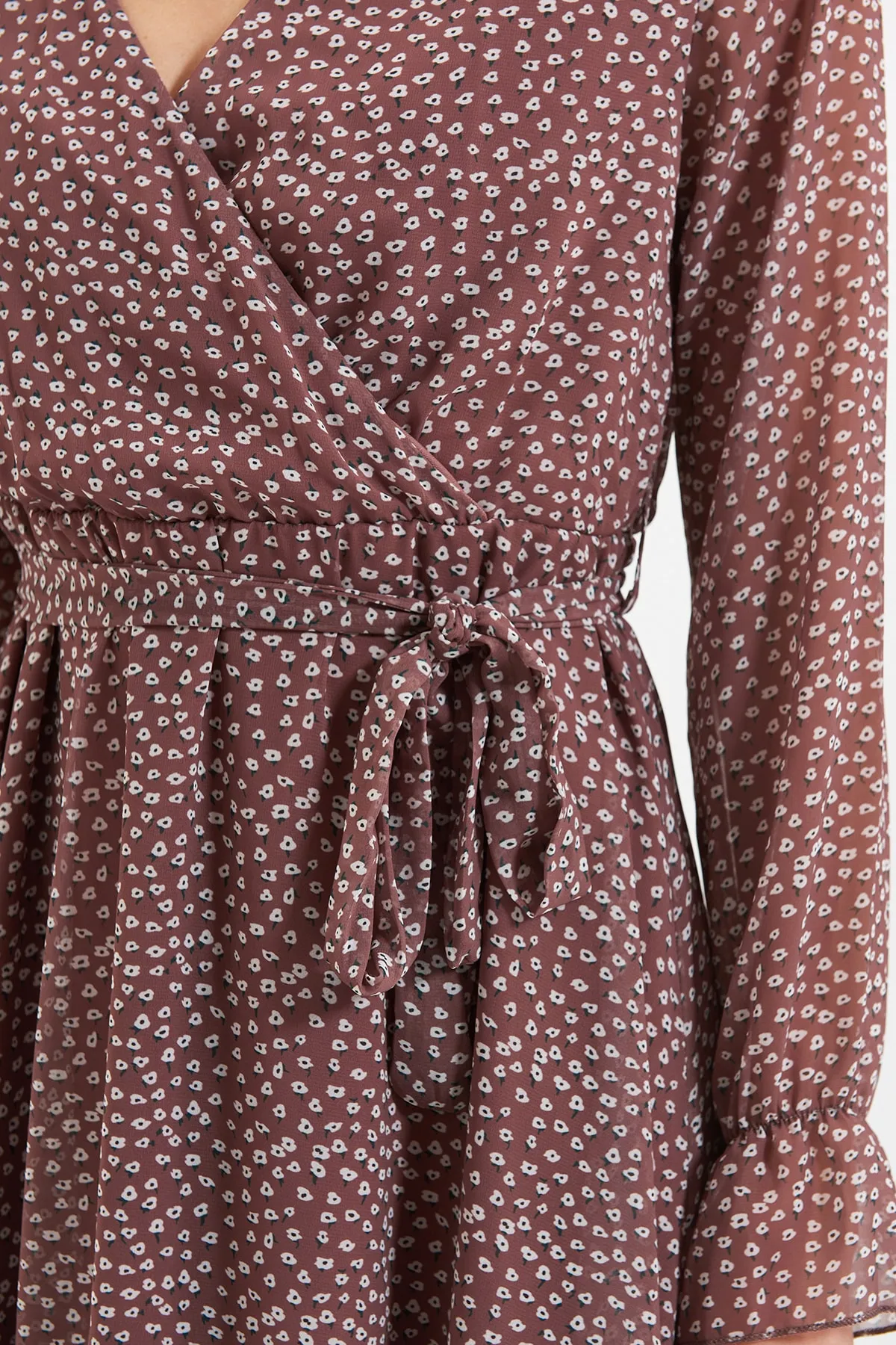 Trendyol Collection  Braunes zweireihiges Webkleid