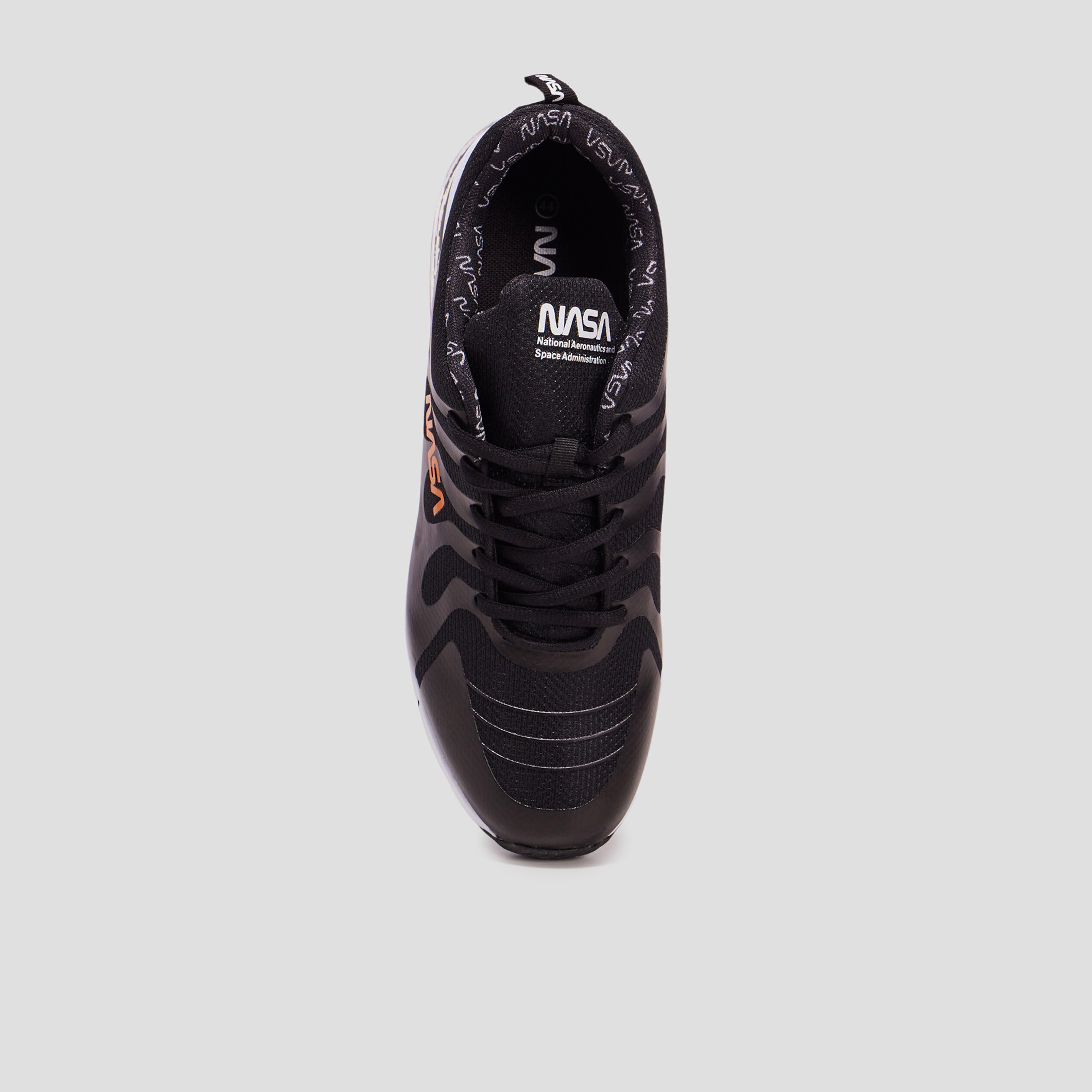Baskets running à lacets NASA noir homme | La Halle