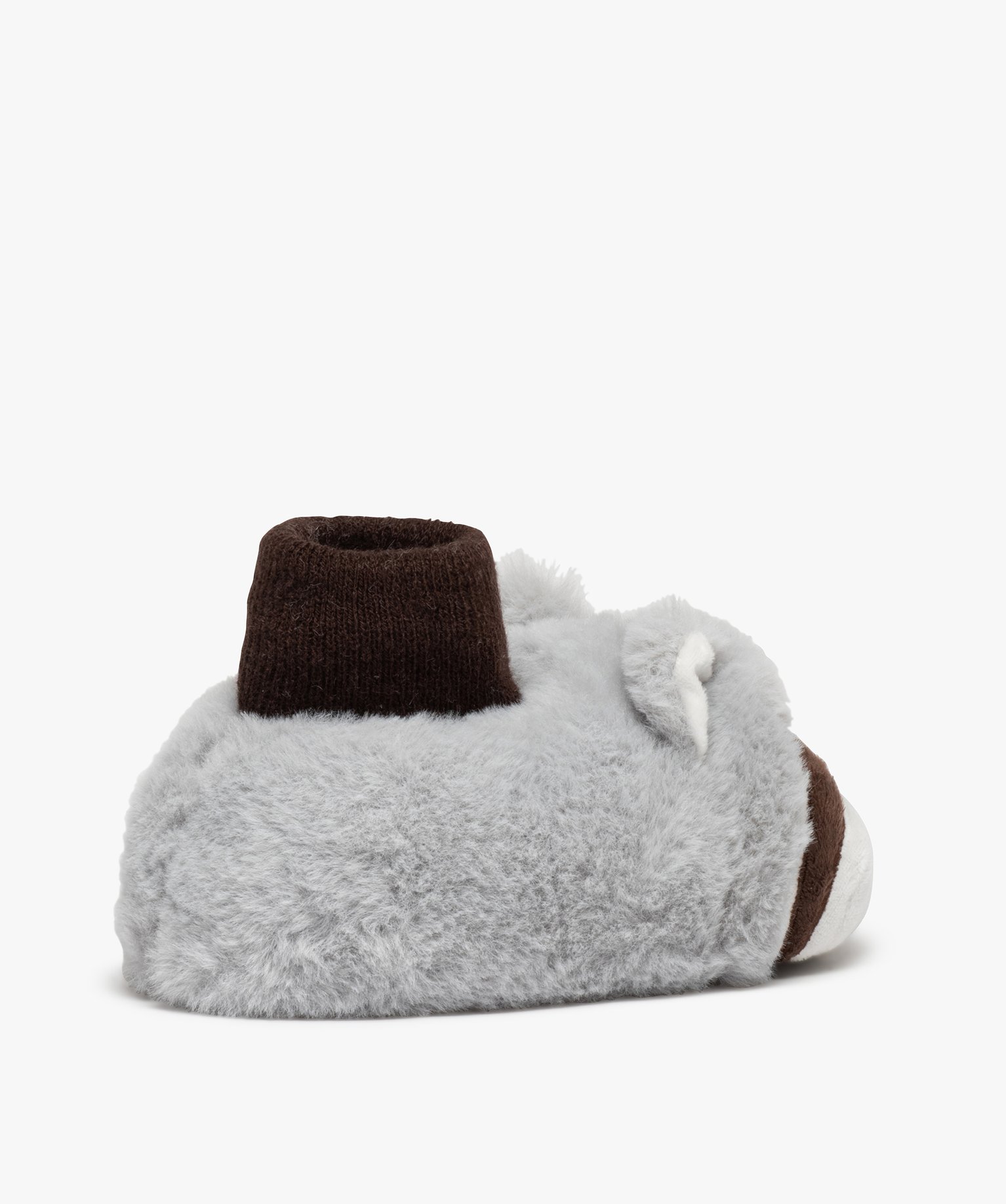 Chaussons Garçon raton laveur en 3D à col chaussette gris | GEMO