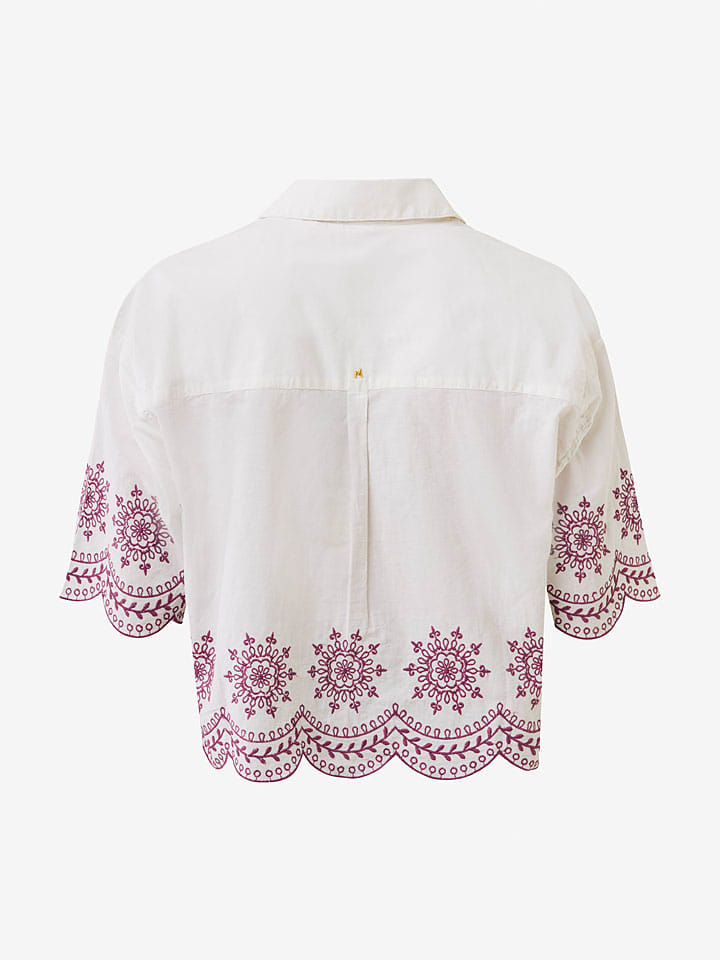 Mexx Bluse in Weiß/ Lila günstig kaufen