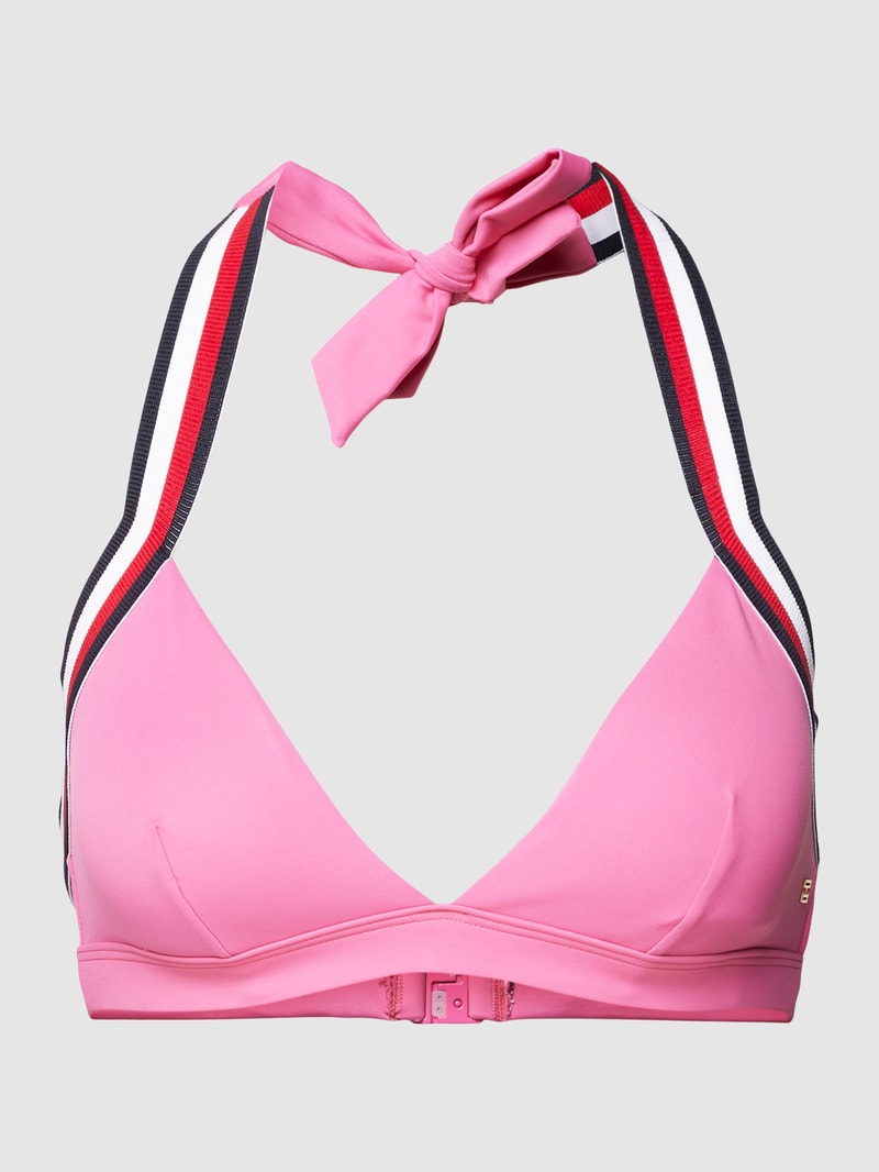 Bikini-Oberteil mit Kontraststreifen in pink