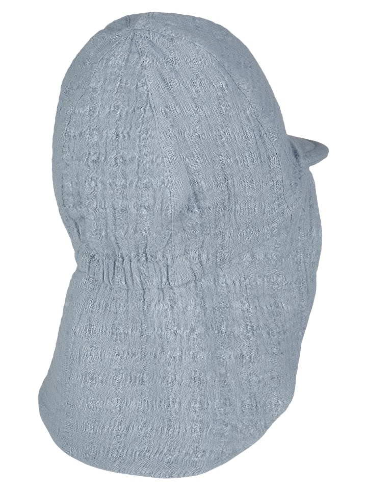 Sterntaler Schirmmütze mit Nackenschutz Musselin in blaugrau günstig kaufen
