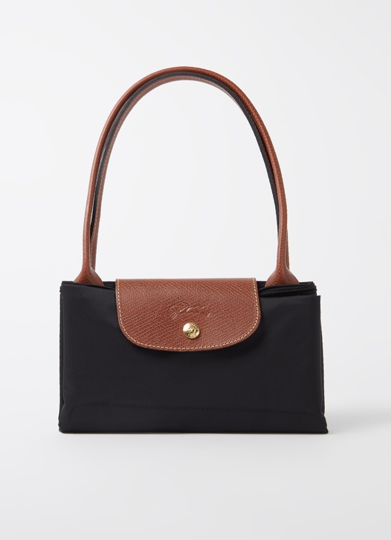Longchamp Le Pliage olkalaukku M nahkayksityiskohdilla