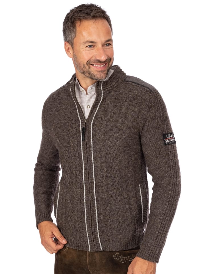 Spieth & Wensky Strickjacke WADIM in dunkelbraun günstig kaufen