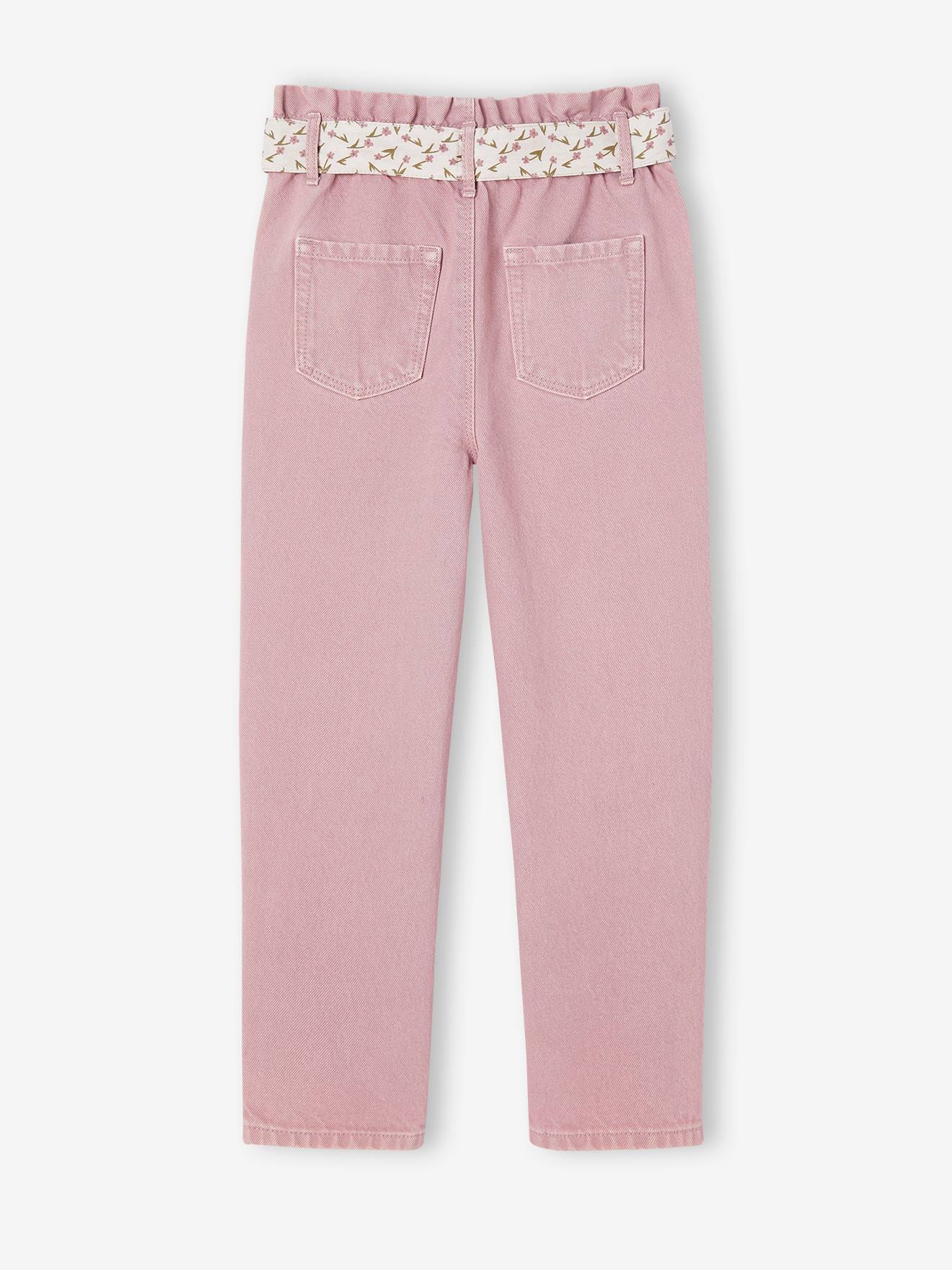 Vertbaudet Mädchen Paperbag-Hose mit Stoffgürtel - grün