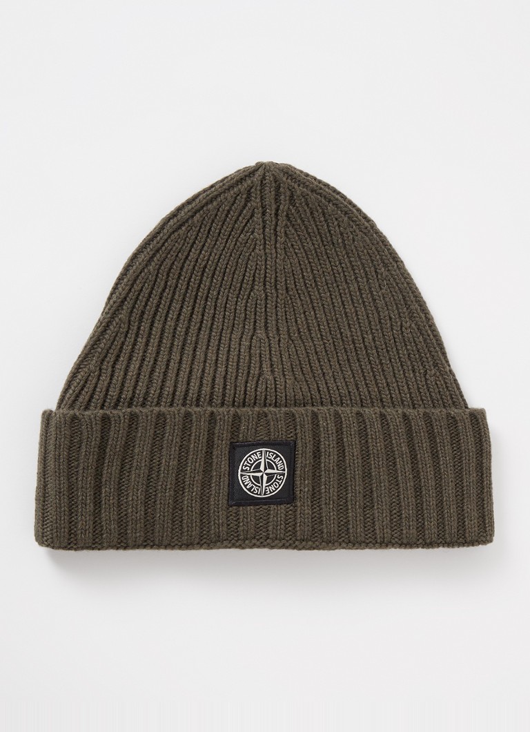 Stone Island  N03Z3 grofgebreide muts in kasjmierblend met logo