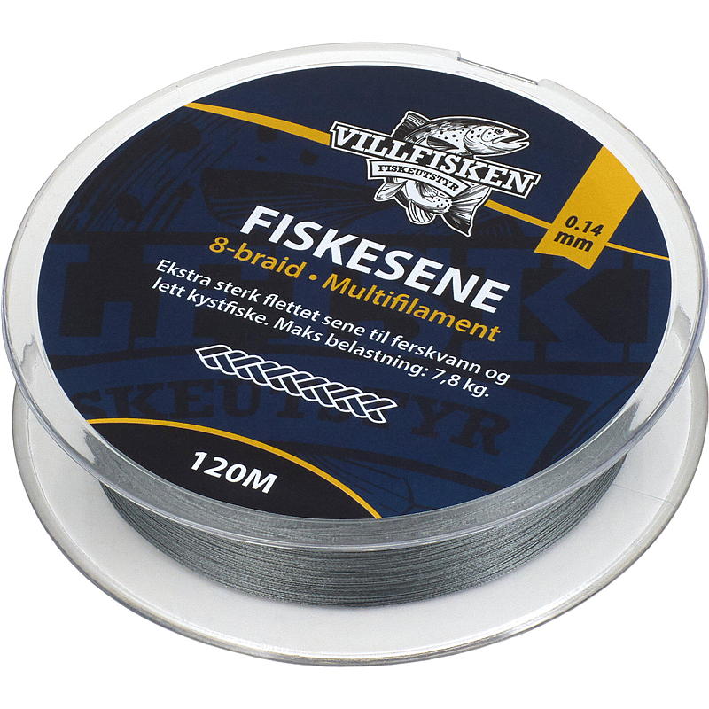 Villfisken Fiskesene 8-braid 0,14 mm, 120 m, Villfisken