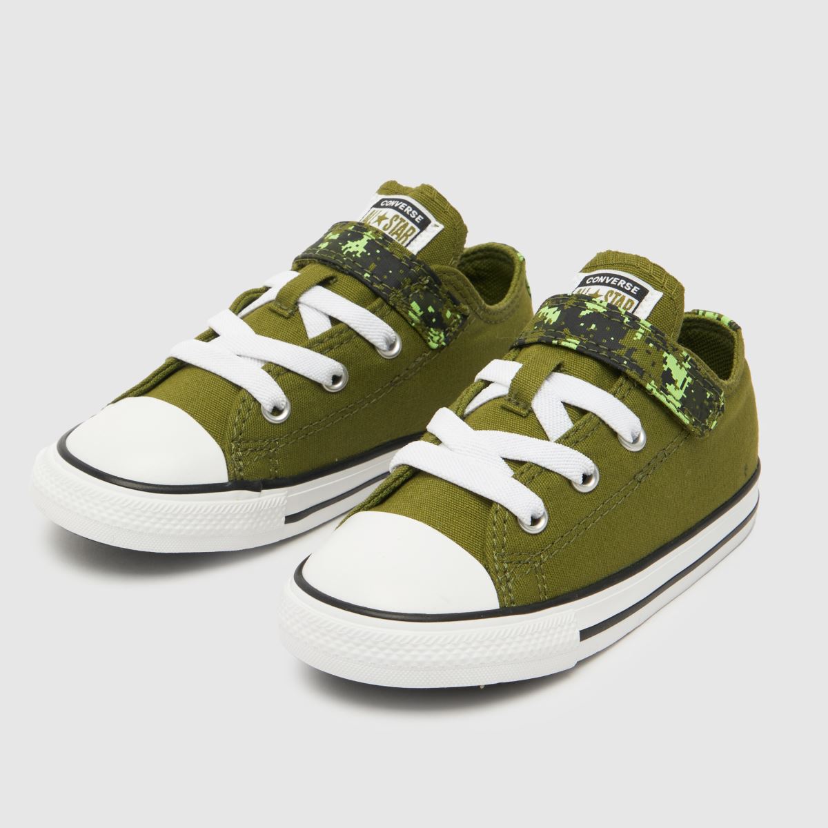 Temno zeleni superge Converse All Star Lo 1v Digi Camo za fante in malčke
