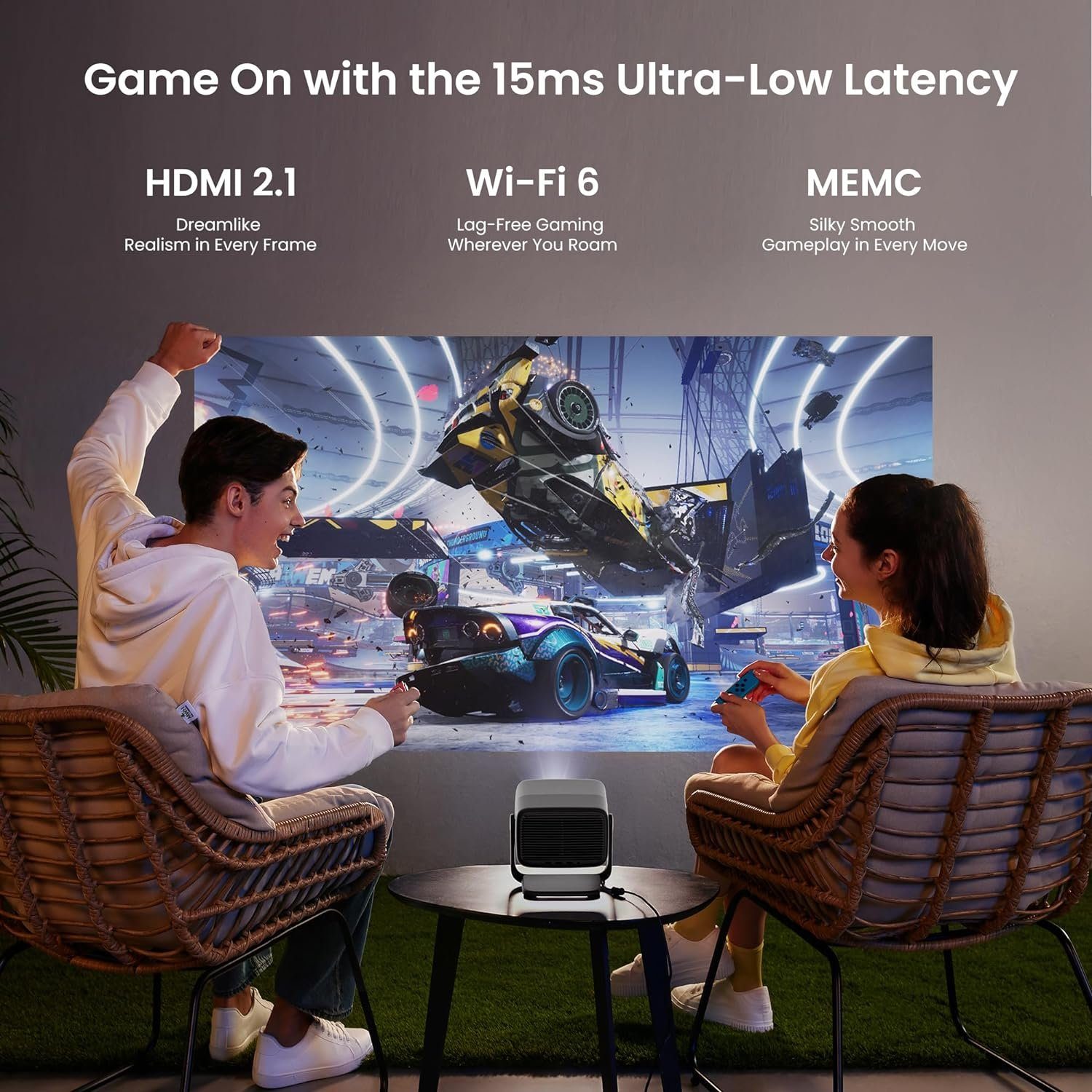 JMGO N1 Ultra Beamer 4K Android TV 11 Heimkin Portabler Projektor (2200 lm, 1600:1, 3840 x 2160 px, 180