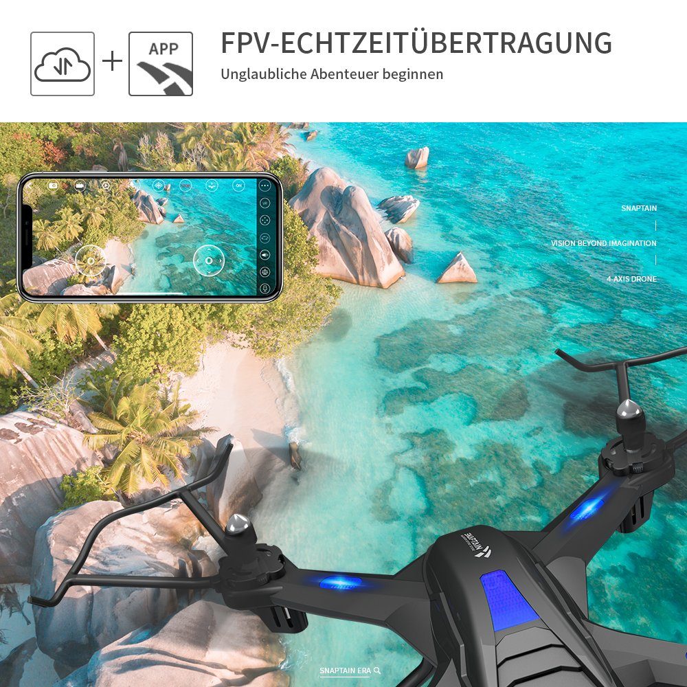 SNAPTAIN S5C Drohne (1080p, HD 1080P,WiFi RC Quadrocopter,RC Drohne für Anfänger mit 2 Batterien)