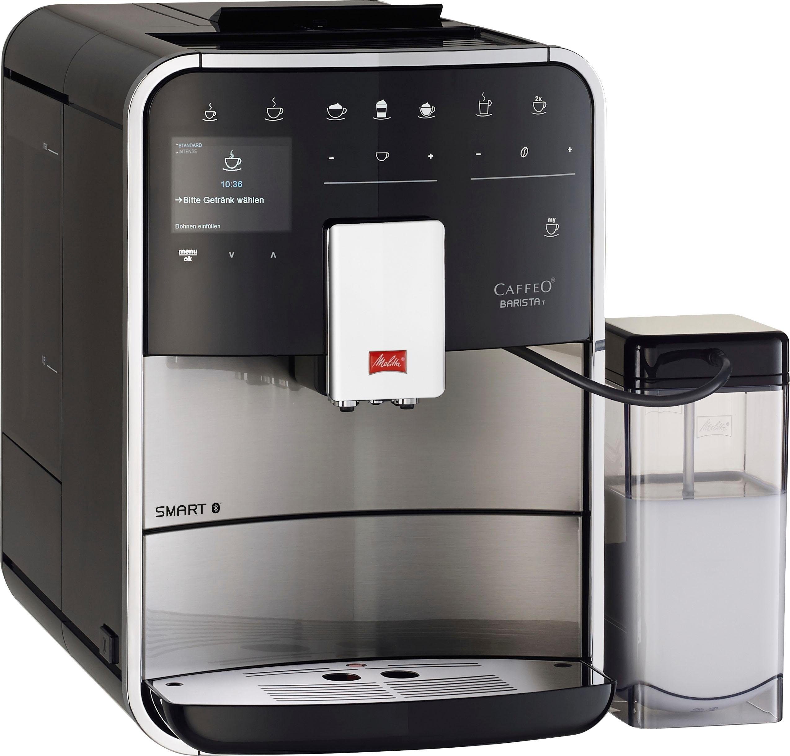 Melitta Kaffeevollautomat Barista T Smart® F 84/0-100, Edelstahl, Hochwertige Front aus Edelstahl, 4 Benutzerprofile & 18 Kaffeerezepte