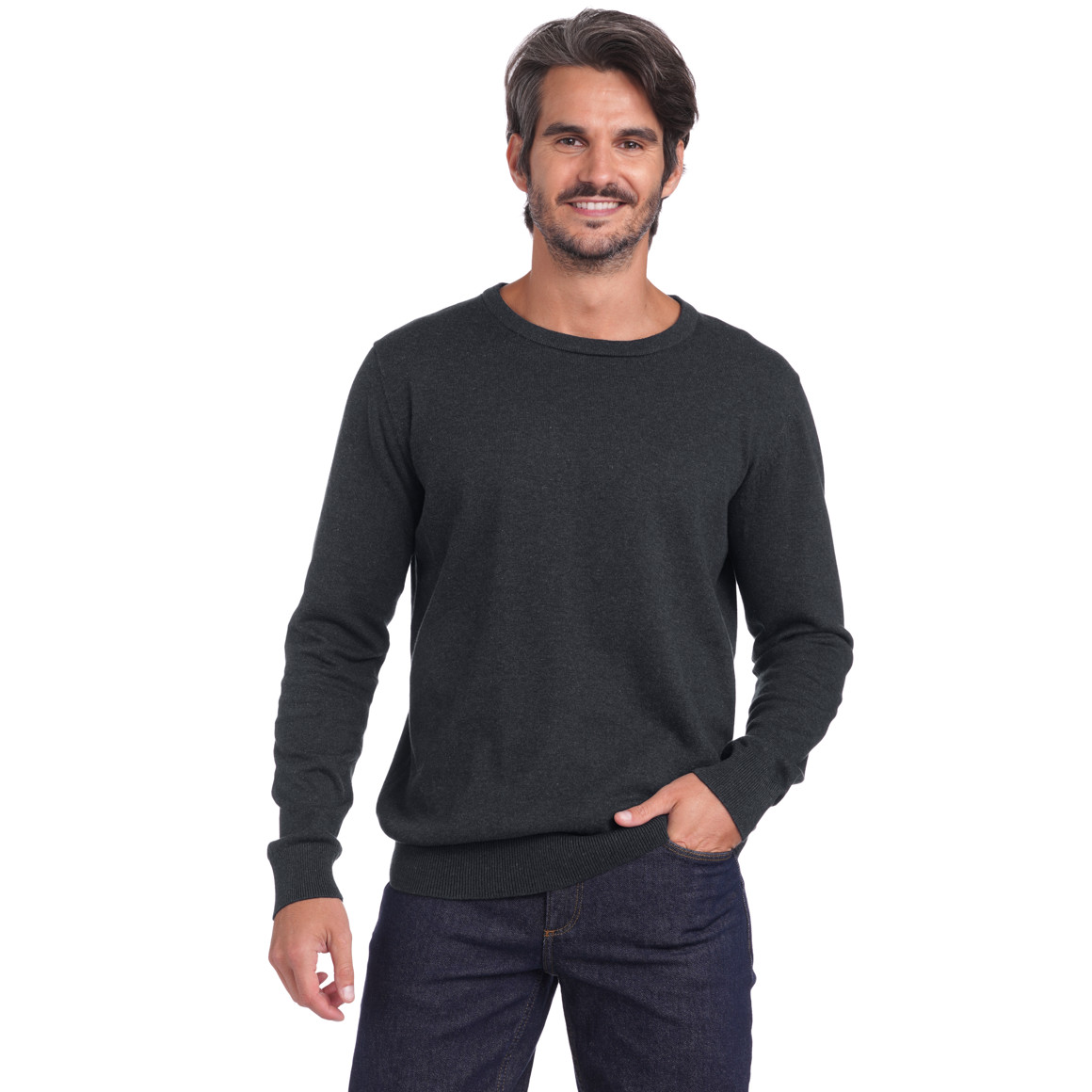 Herren Feinstrickpullover mit Rundhals