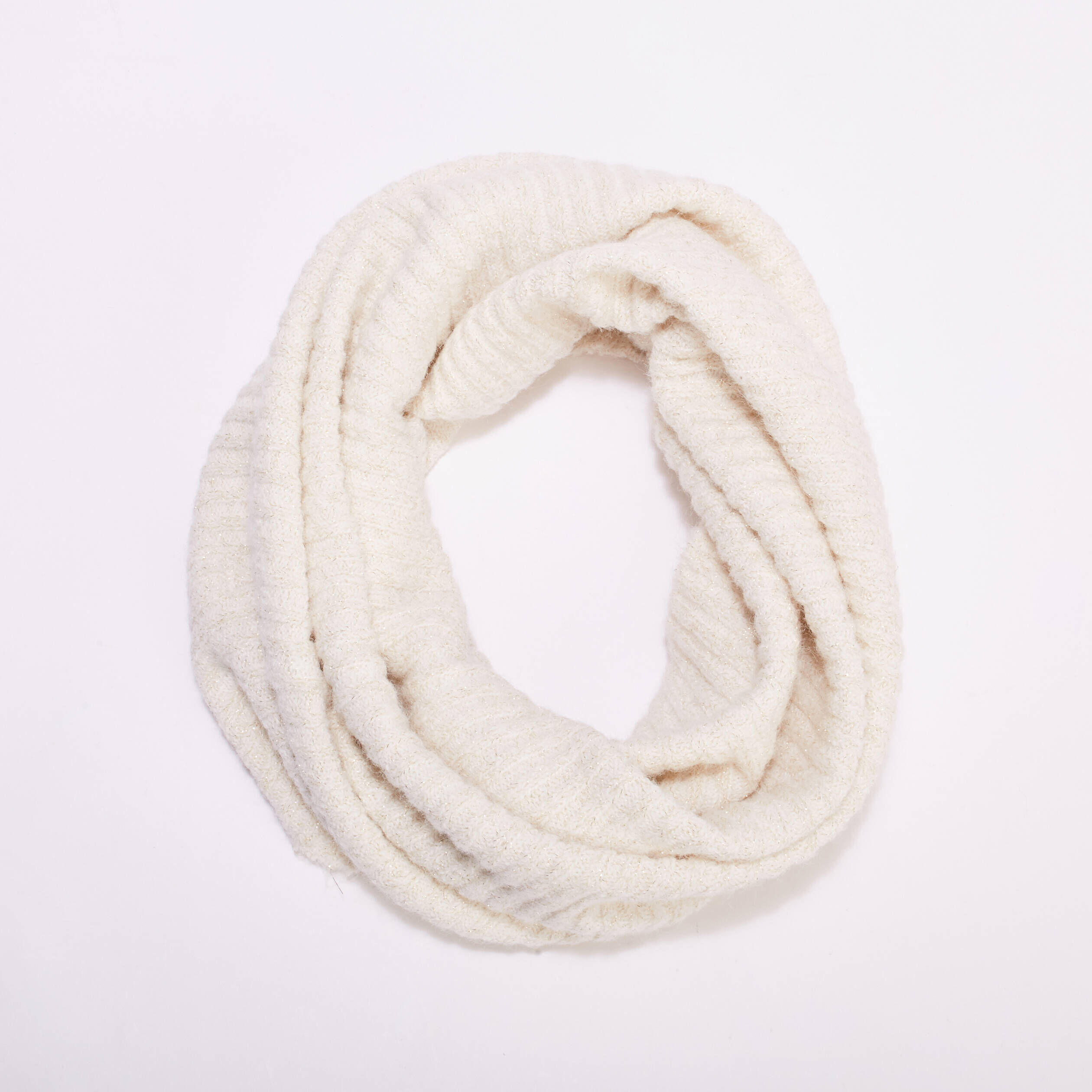 Snood tricoté côtelé ecru femme | Cache Cache