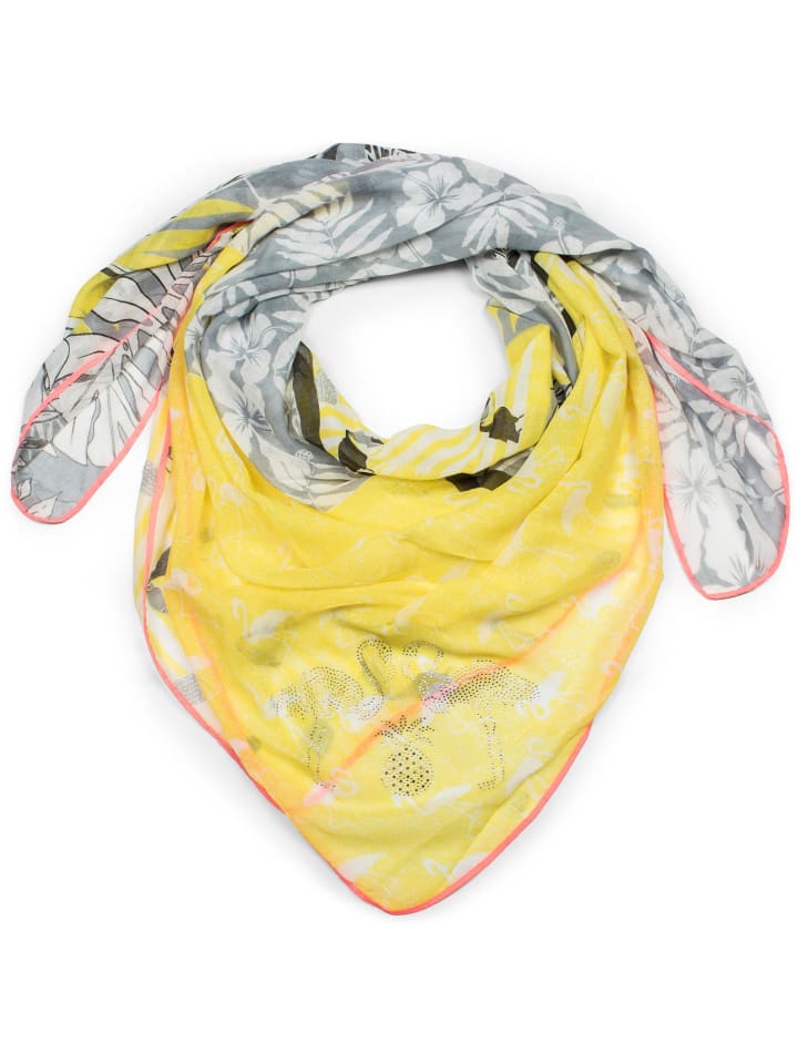 styleBREAKER Halstuch in Gelb-Grau günstig kaufen onesize