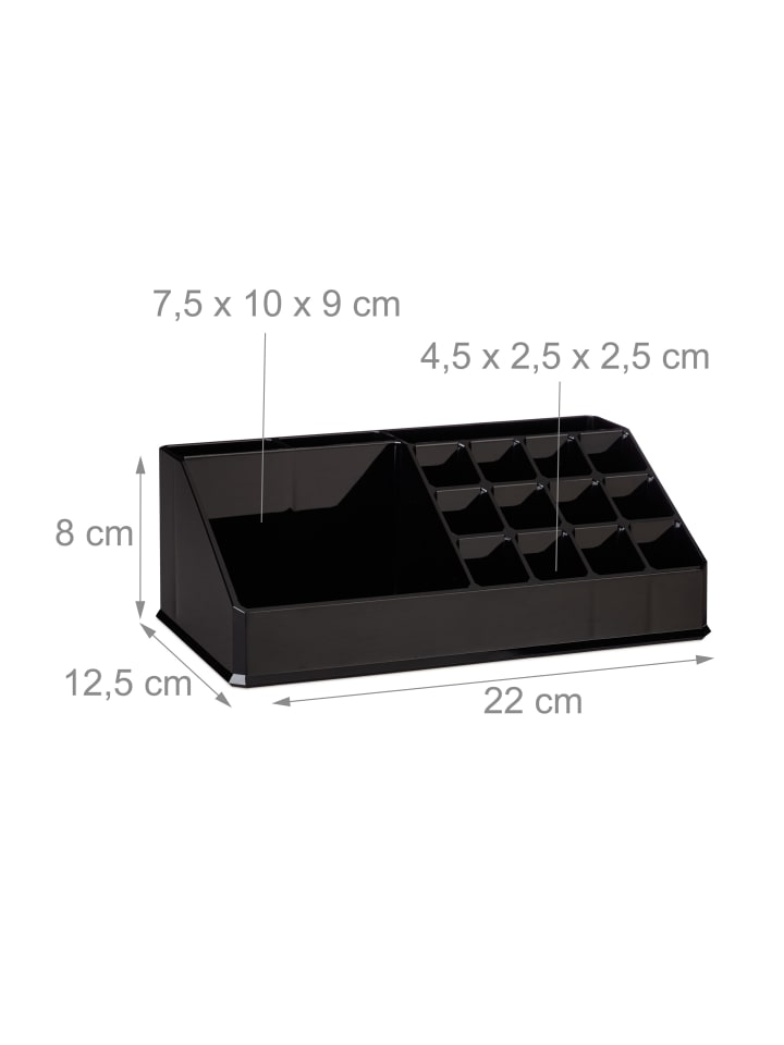 relaxdays Kosmetikorganizer in Schwarz günstig kaufen onesize