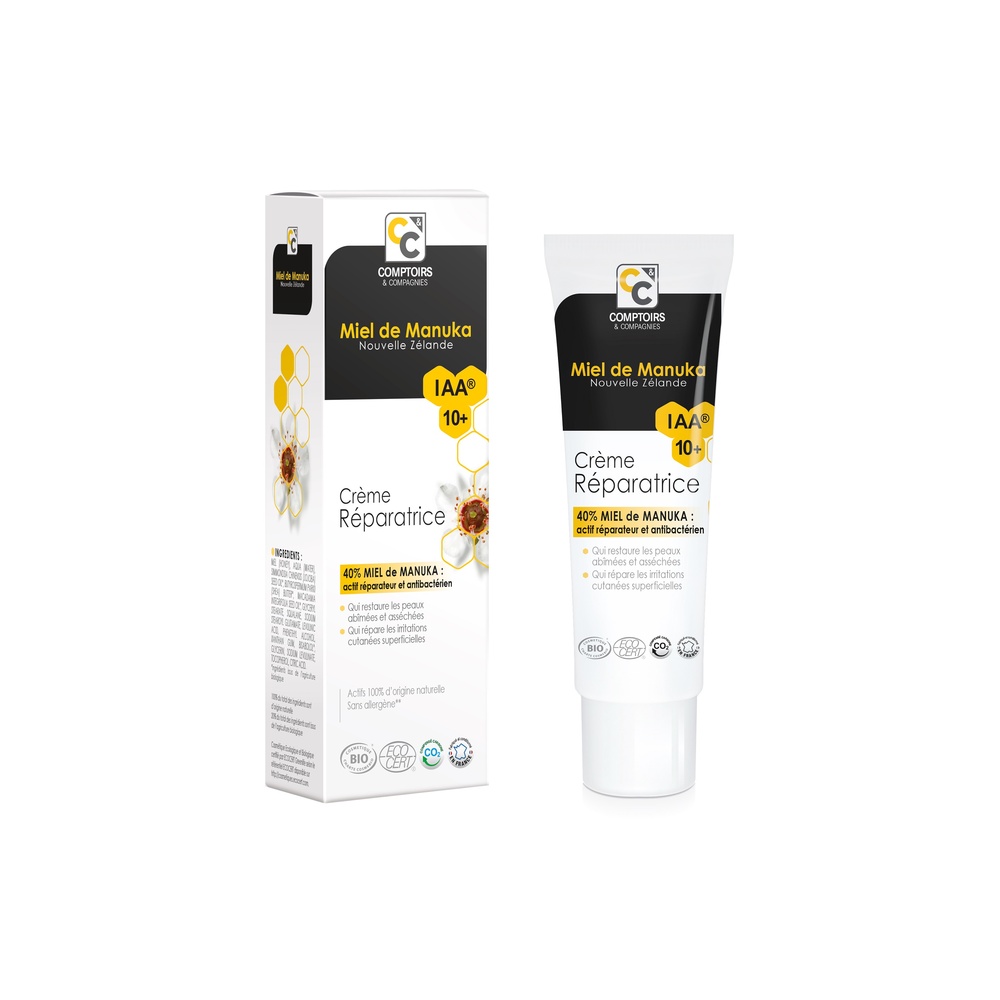 comptoirs et compagnies CRÈME RÉPARATRICE CERTIFIÉE BIO 40% MIEL DE MANUKA IAA10+ CREME REPARATRICE