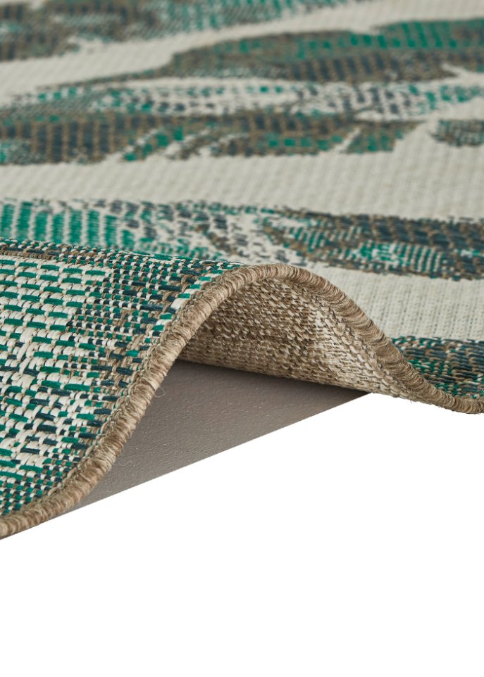 In- und Outdoor Teppich mit großen Blättern