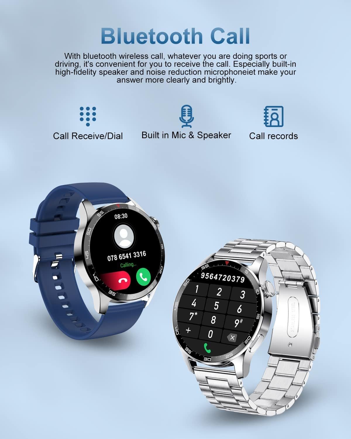 Lige Smartwatch (1,32 Zoll, Android iOS), für Herren mit Bluetooth Telefonfunktion Fitness Tracker Sportuhr
