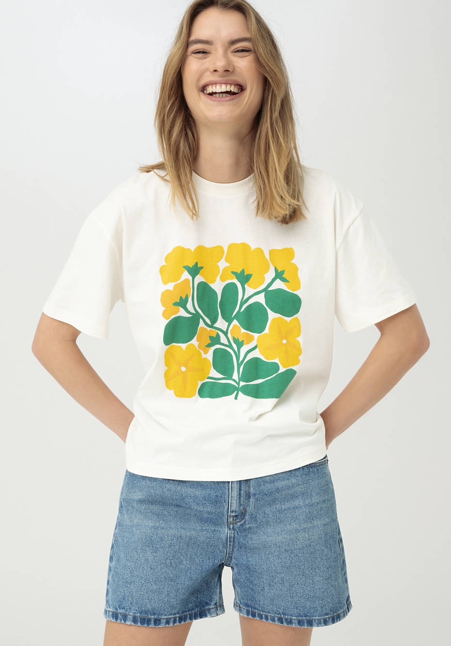 LIV LEE X HESSNATUR T-Shirt aus reiner Bio-Baumwolle