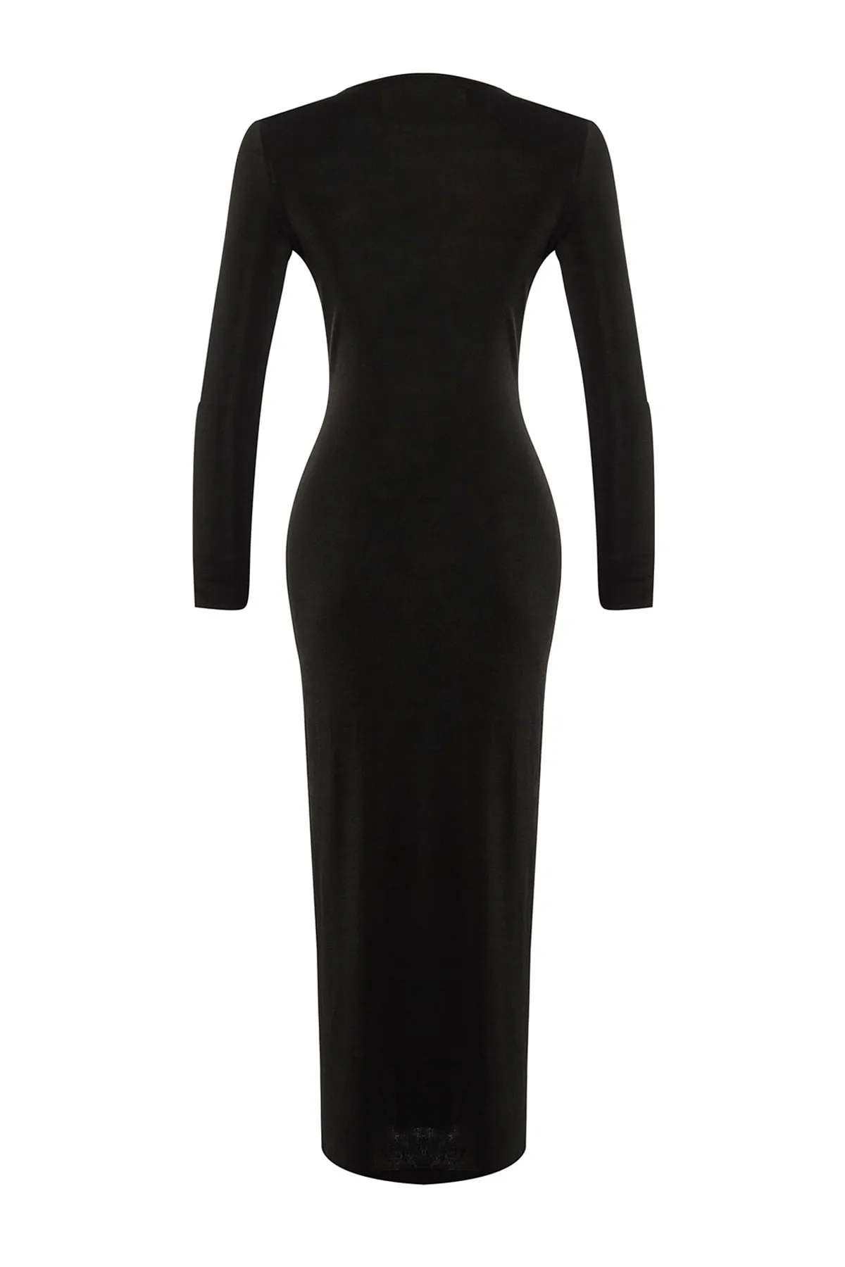 Trendyol Collection  X Sagaza Studio Schwarzes, detailliertes Kleid mit Ausschnitten TPRAW23EL00407