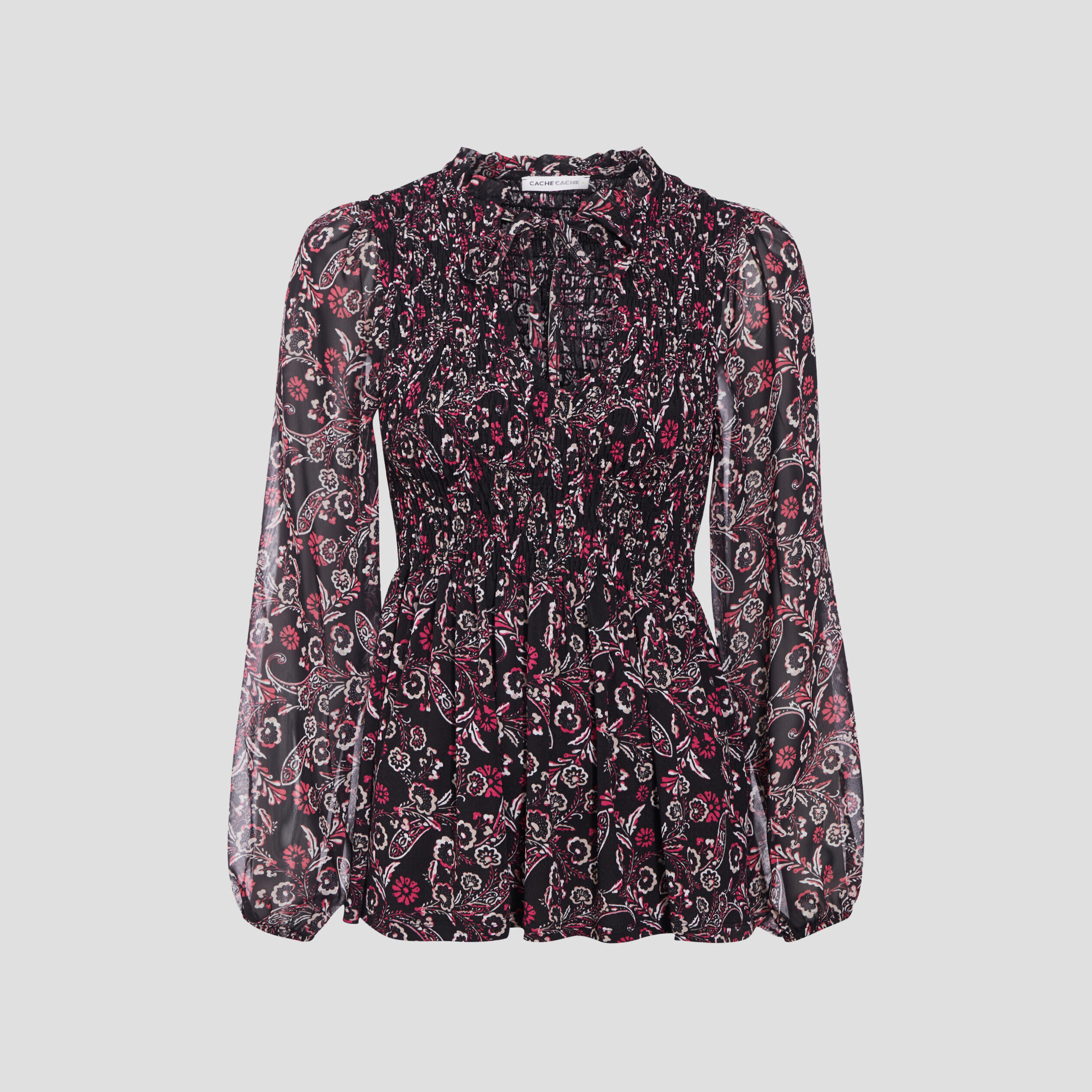 Blouse à manches longues noir femme | Cache Cache