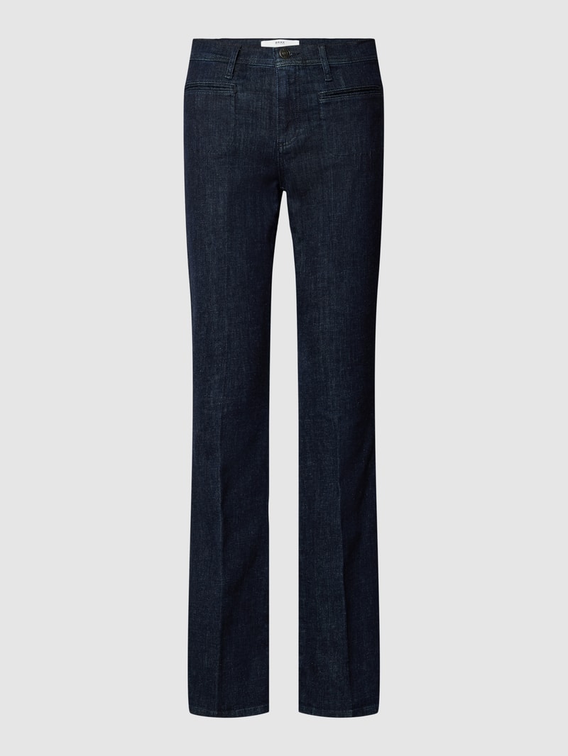 Flared Jeans mit Paspeltaschen Modell 'SHAKIRA' in dunkelblau