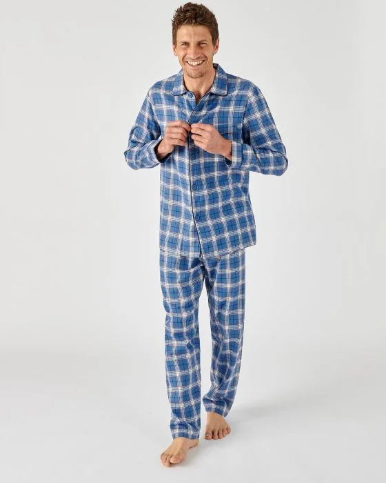 Pyjaveste en flanelle pur coton, manches longues