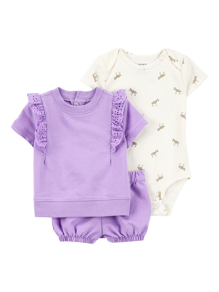 carter's 3tlg. Outfit in Creme/ Lila günstig kaufen