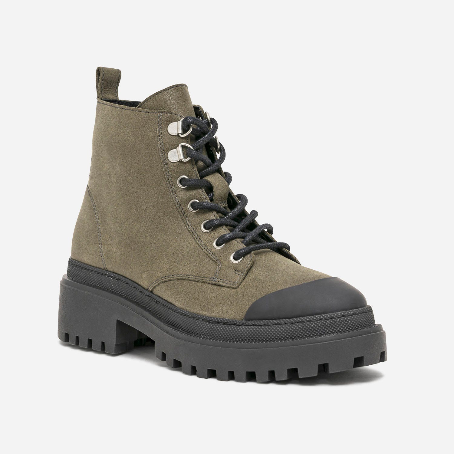 Boots à lacet TEXTO kaki à semelle crantée