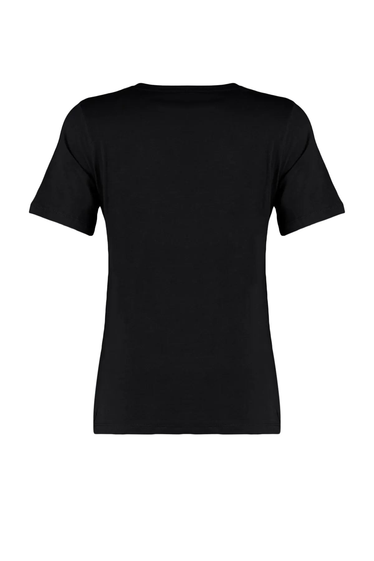 Trendyol Collection  Schwarzes Basic-Strick-T-Shirt mit Rundhalsausschnitt aus 100 % Baumwolle TWOSS23TS00000