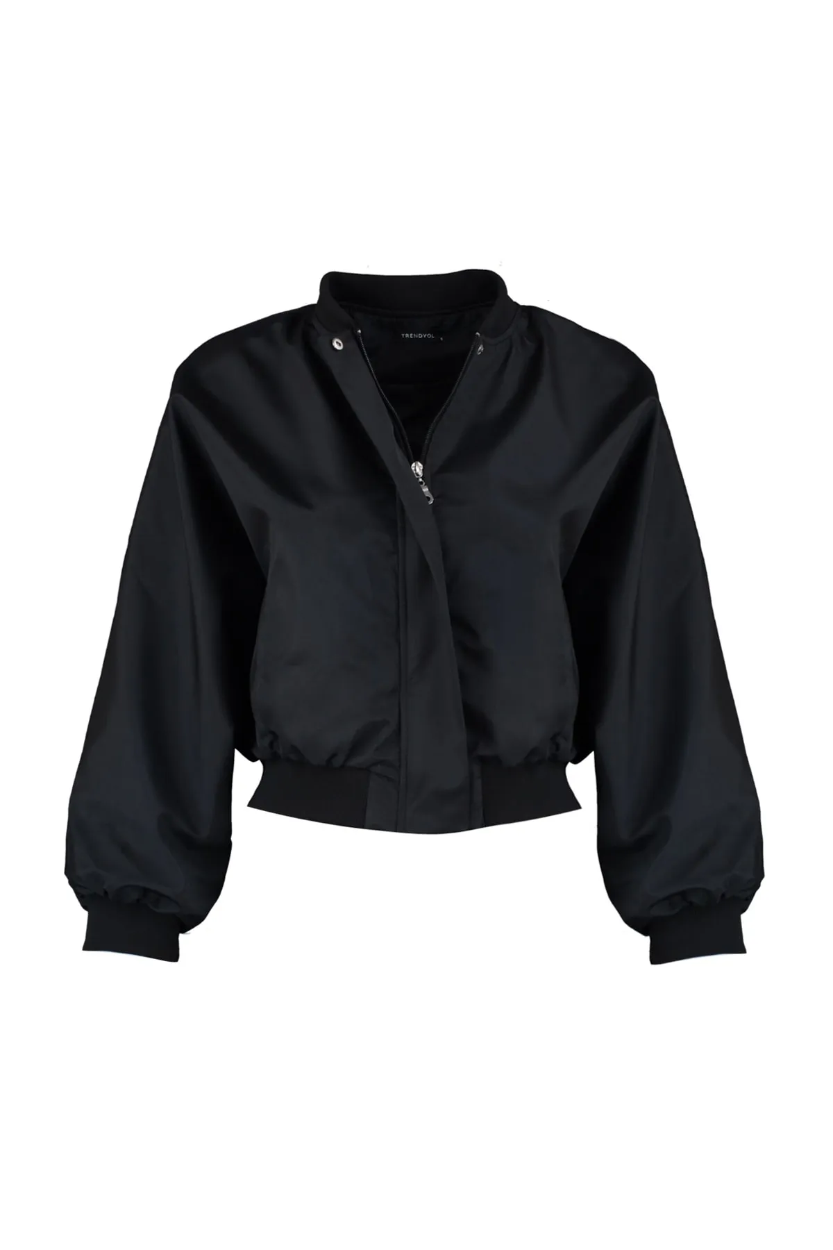 Trendyol Collection  Schwarzer, wasserdichter Bombermantel mit Raffung-Details TWOSS22MO0099