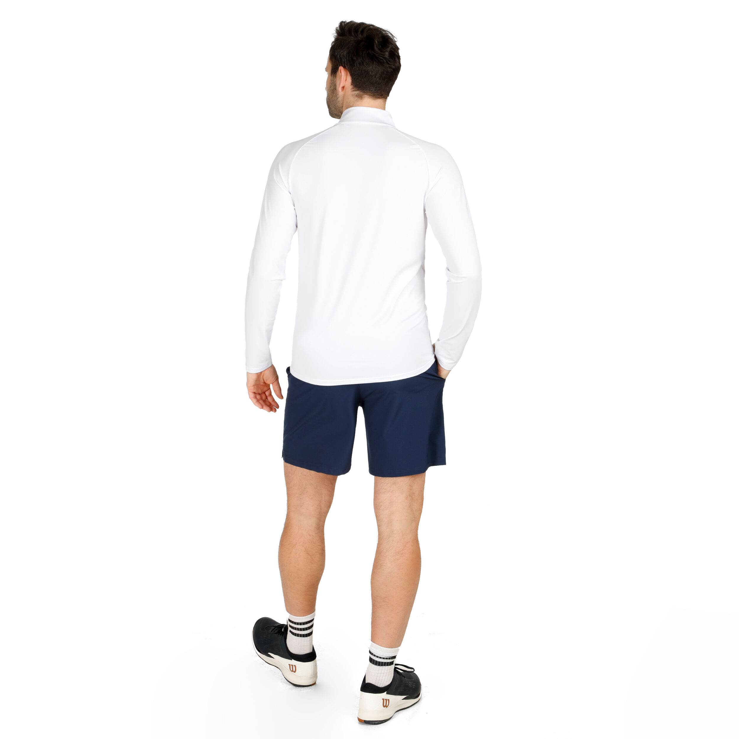 Big Serve 1/4 Zip Longsleeve Herren - Weiß