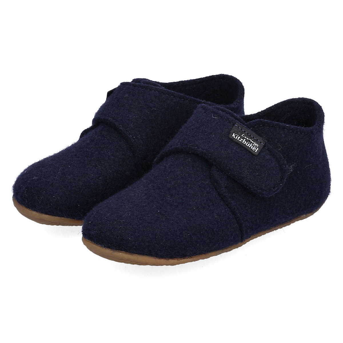 Babyklettschuh Filz unifarben Nachtblau Ballerinas