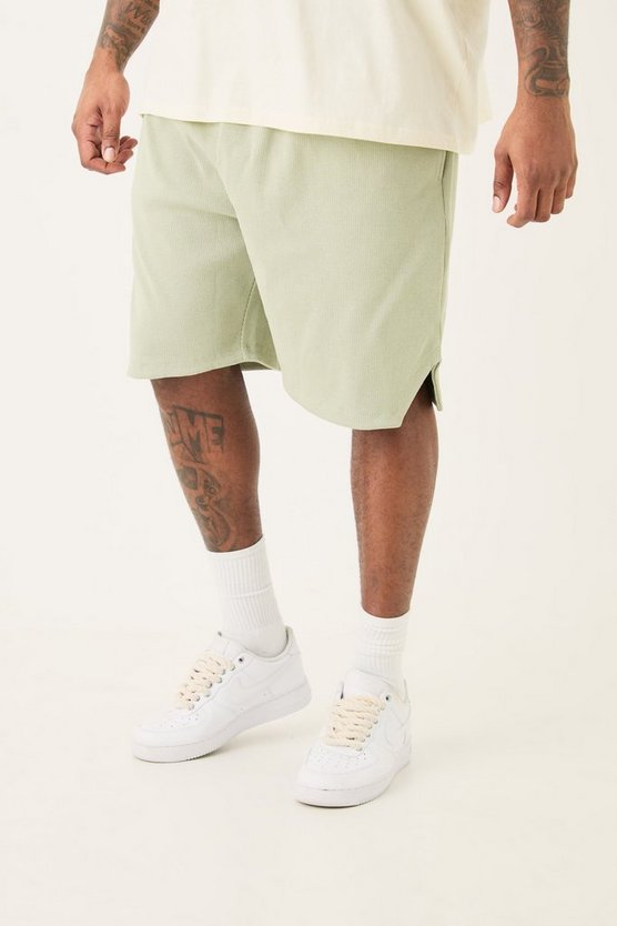 Plus gerippte Shorts