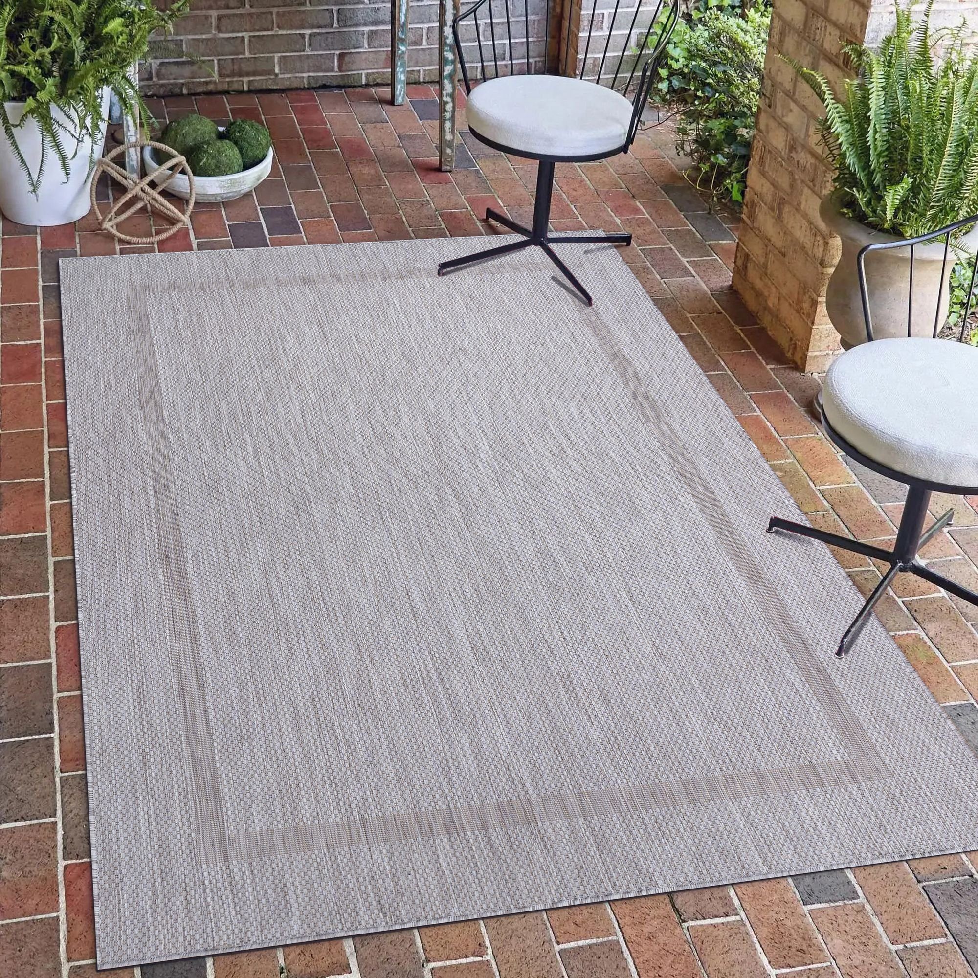 Outdoorteppich Unicolor - Einfarbig, Carpetsale24, Läufer, Höhe: 5 mm, Teppich Wetterfest Balkon Küchenteppich Flachgewebe Sisaloptik