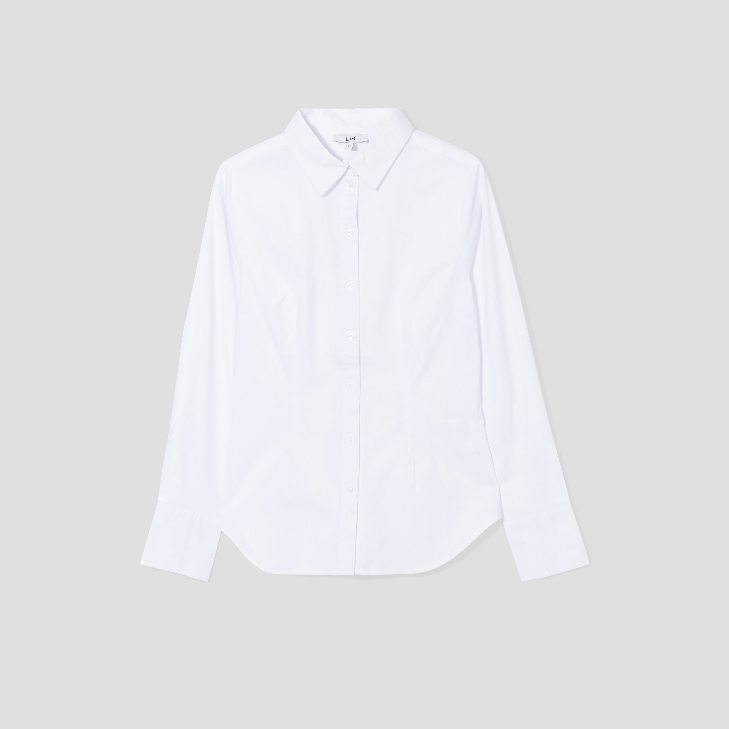 Chemise cintrée manches longues blanc femme | La Halle