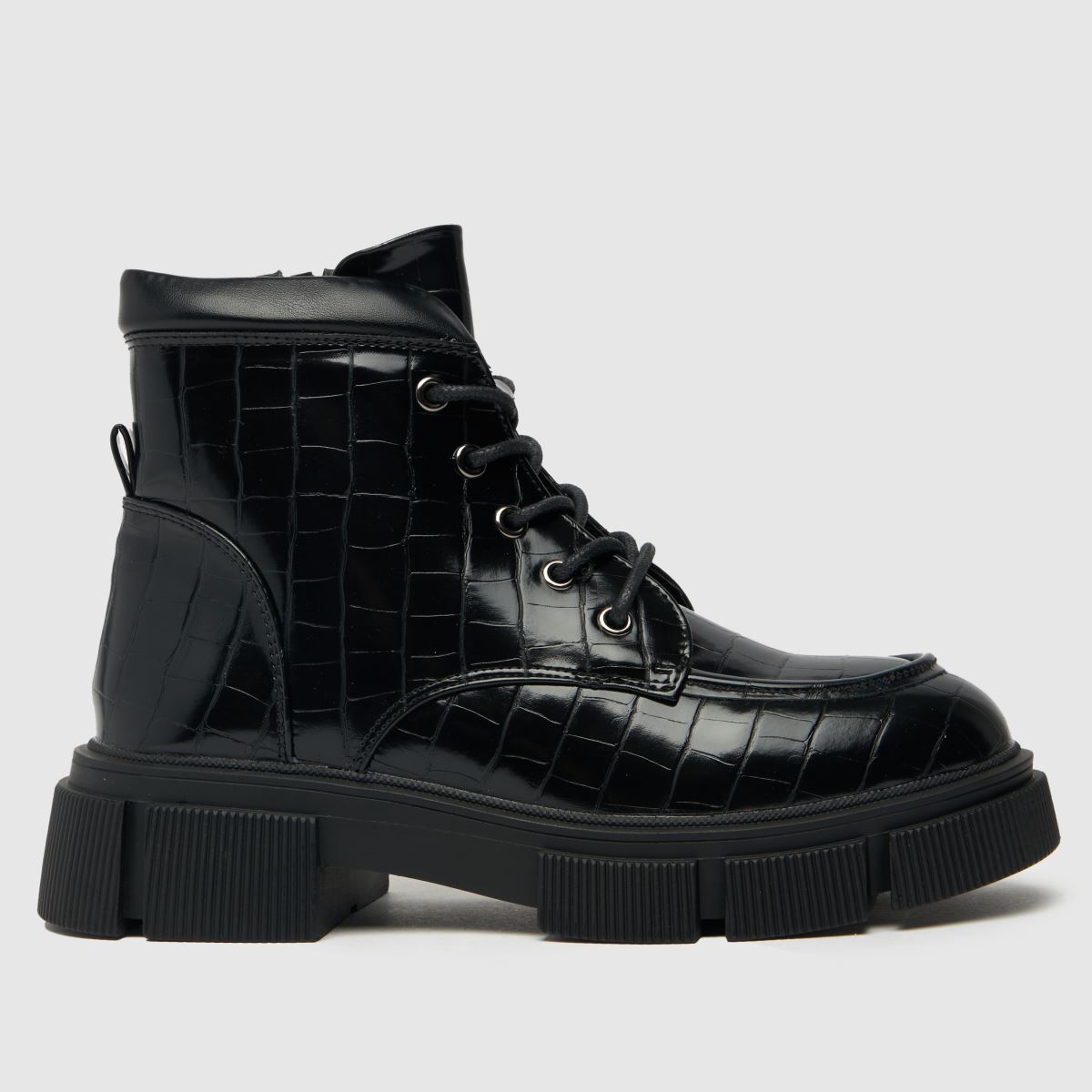 Schuh črni škornji za otroke s krokodiljo obliko