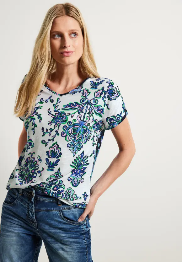 CECIL Shirt mit Ornament Print