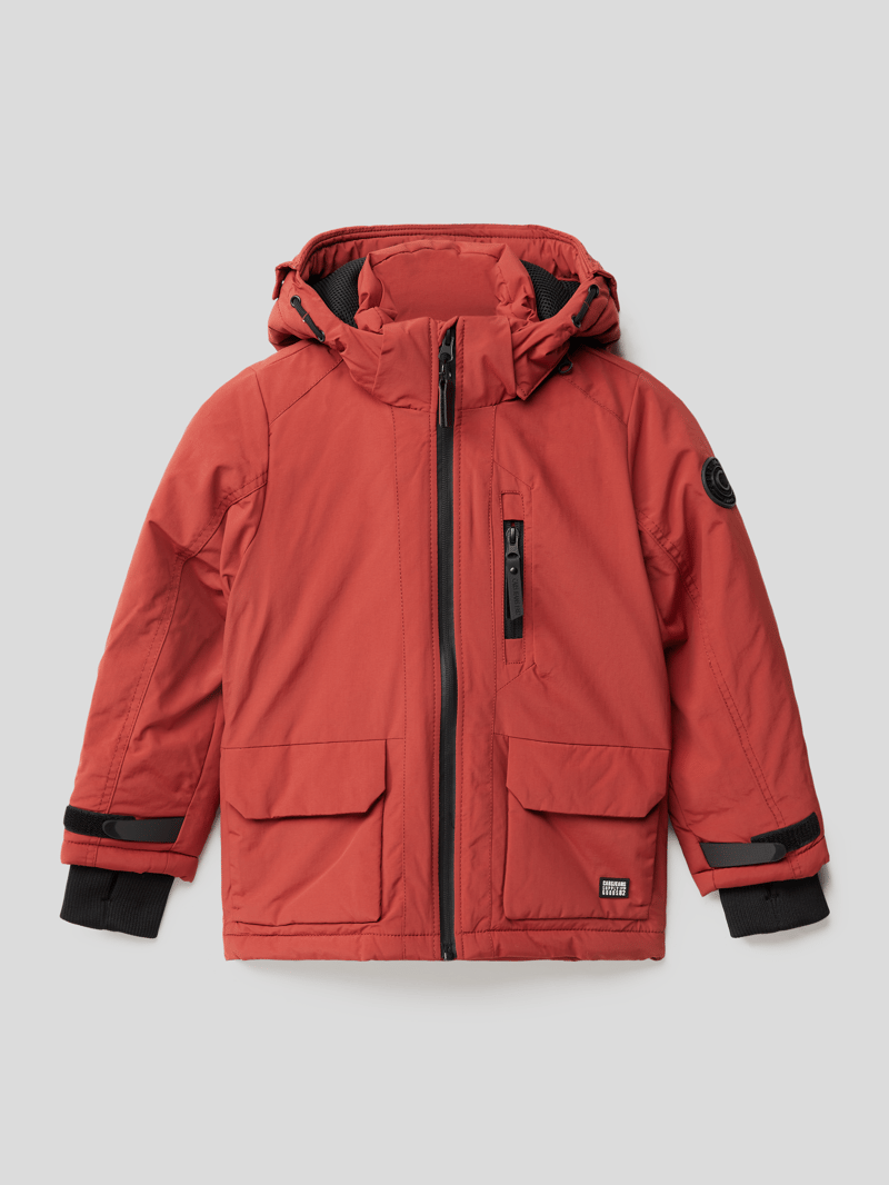 Jacke mit Kapuze Modell 'Harrow' in terrakotta
