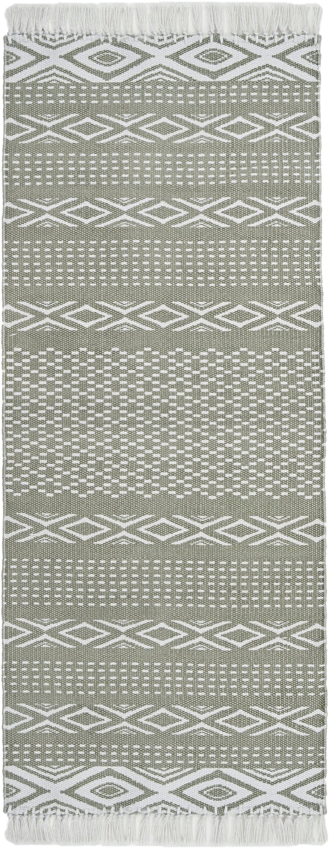 Läufer Neo, andas, rechteckig, Höhe: 3 mm, im Boho Look, mit Fransen, Teppichläufer in Pastell-Farben