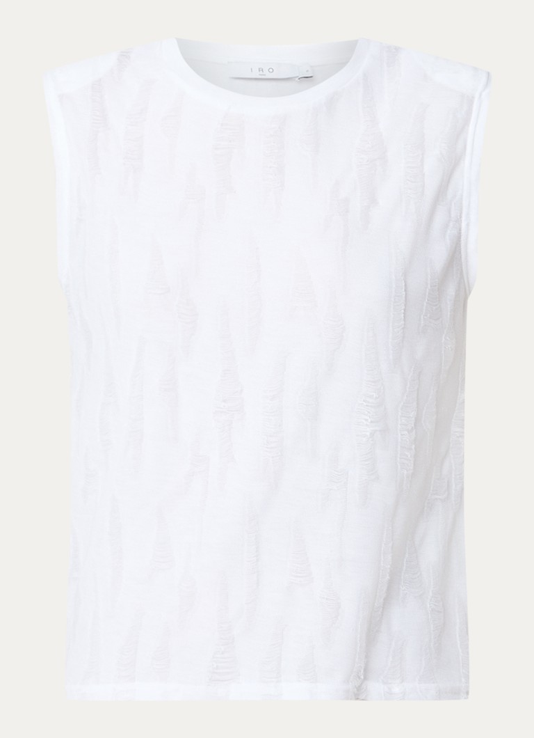 IRO Haice fine-knit top with shoulder pads and destroyed finish