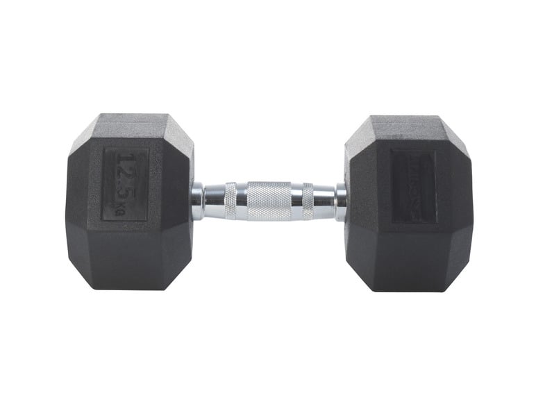 CRIVIT Hexagonhantel, 12,5 kg, mit gusseisernem Kern