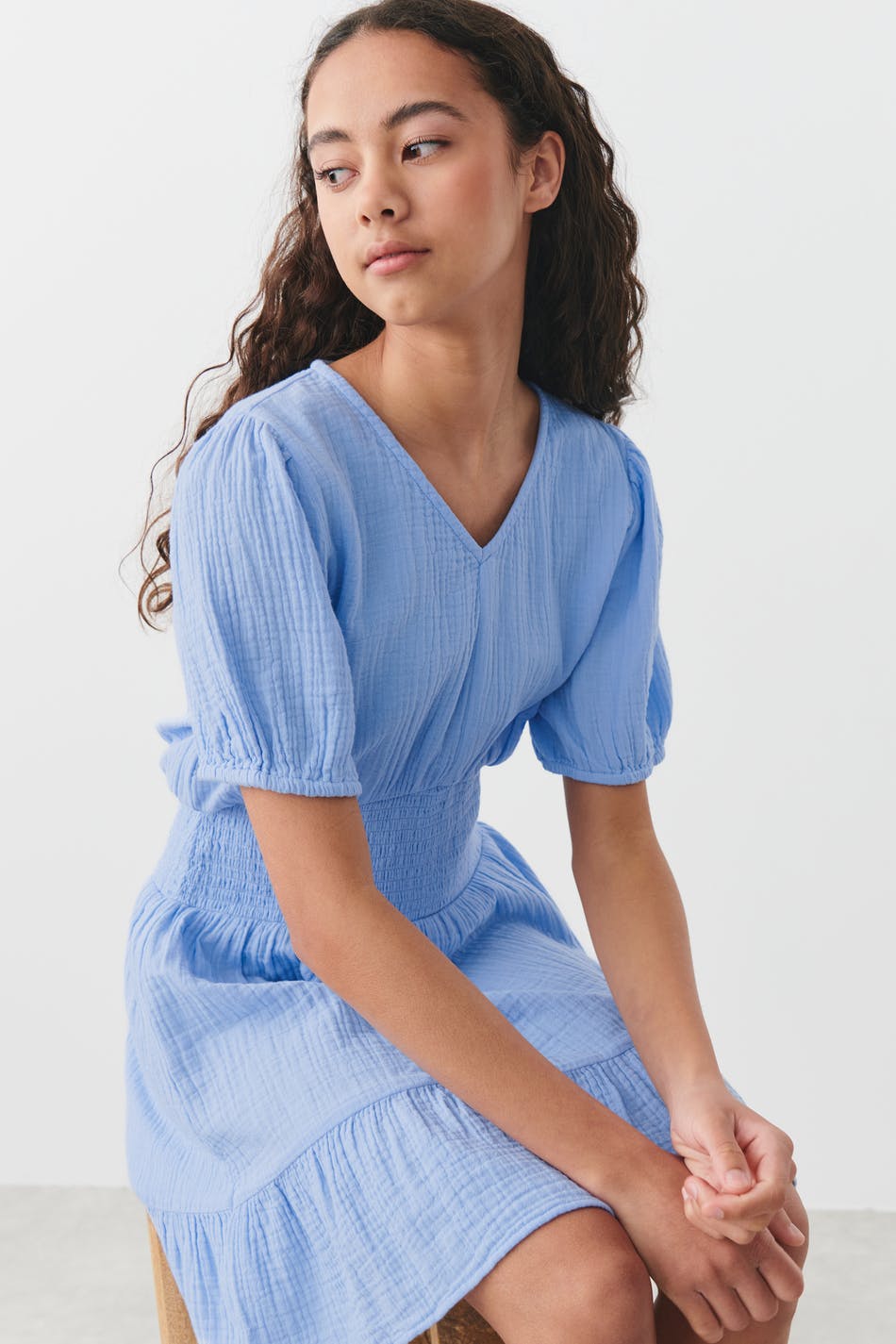 Y gauze frill dress