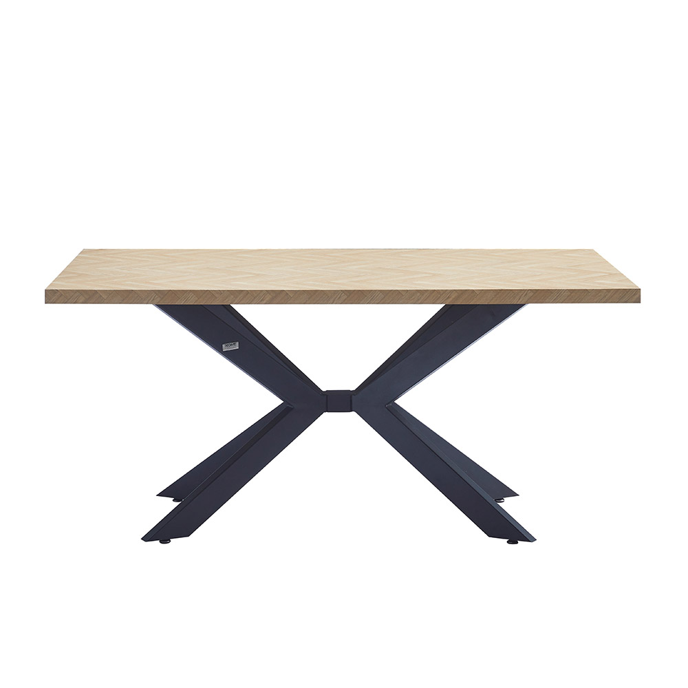 Home Deluxe HOME DELUXE Esstisch Eckig AVENCIA inkl. Sternfuß - 200 x 120 cm Fishbone Oak