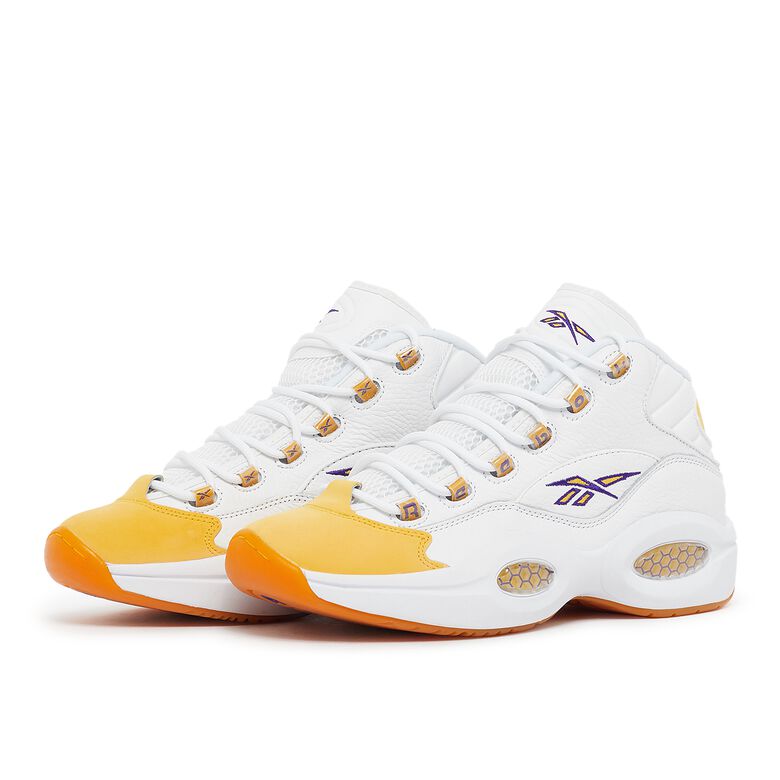 Reebok Question Mid white/yellow thread/ultra violet