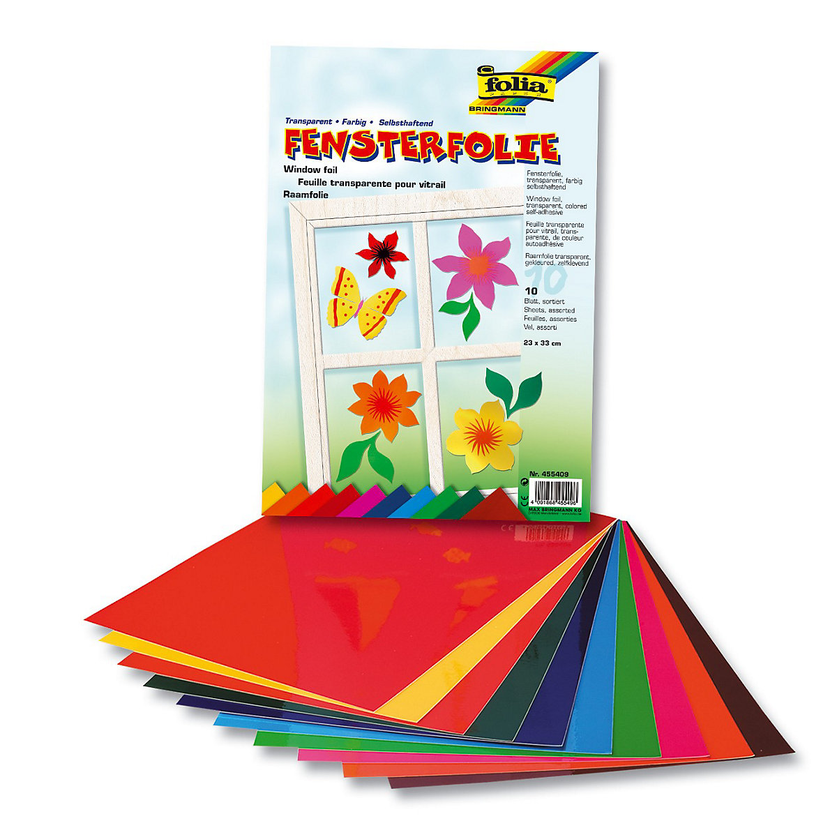 Fensterfolien, 10 Bogen, farbig sortiert
