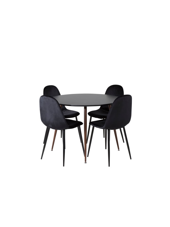 ebuy24 Essgruppe Plaza 16 (5-teilig) Schwarz 100 x 100 cm günstig kaufen onesize